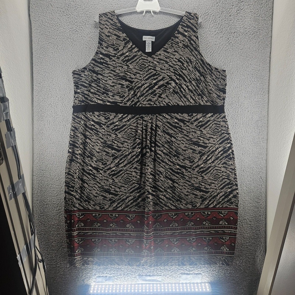 Catherines Dress Size 3X 26/28W Sleeveless Stretch Comfy Geometric Print Work 3X